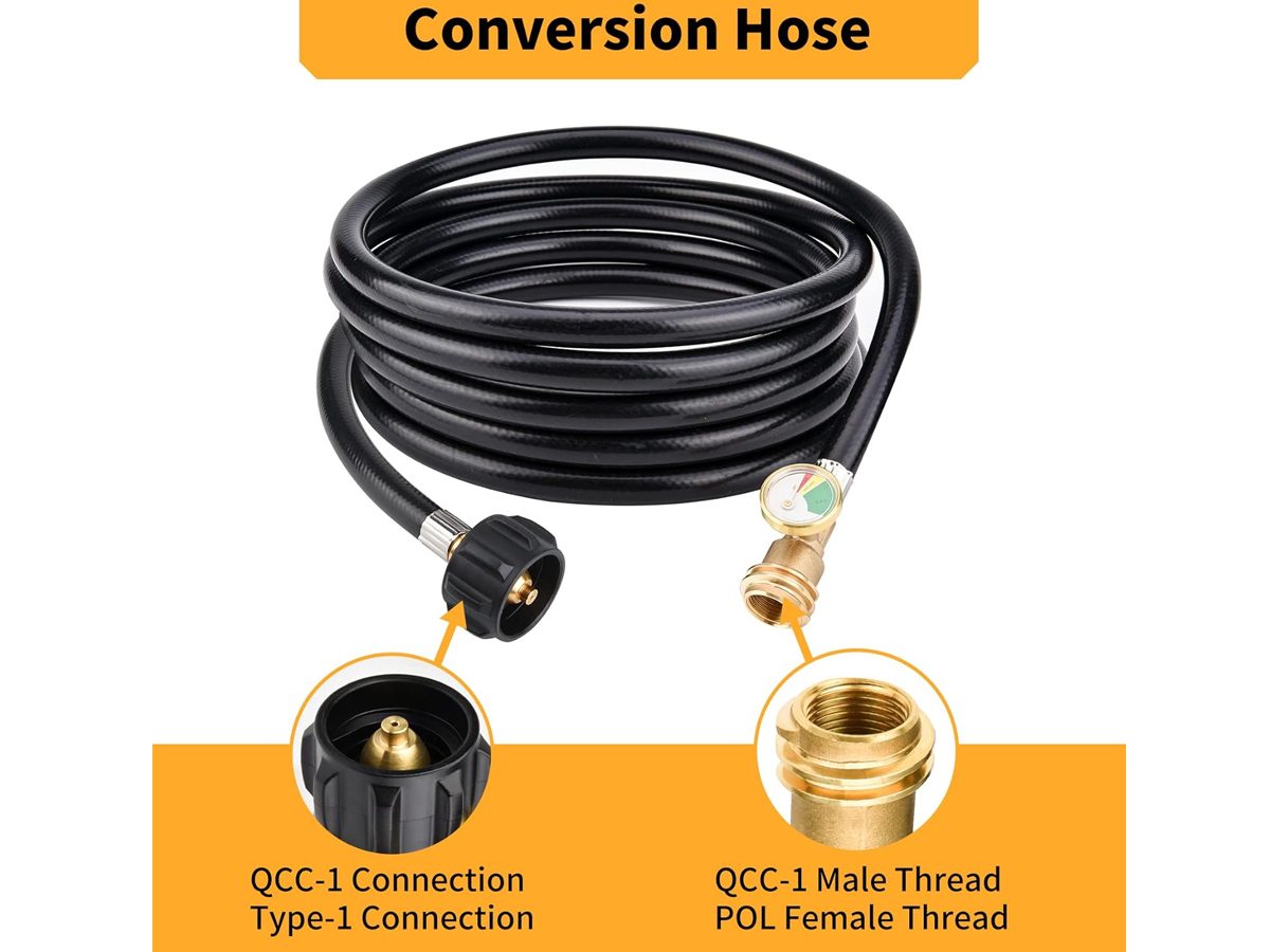 Propane Tank Hose Extension with Gauge