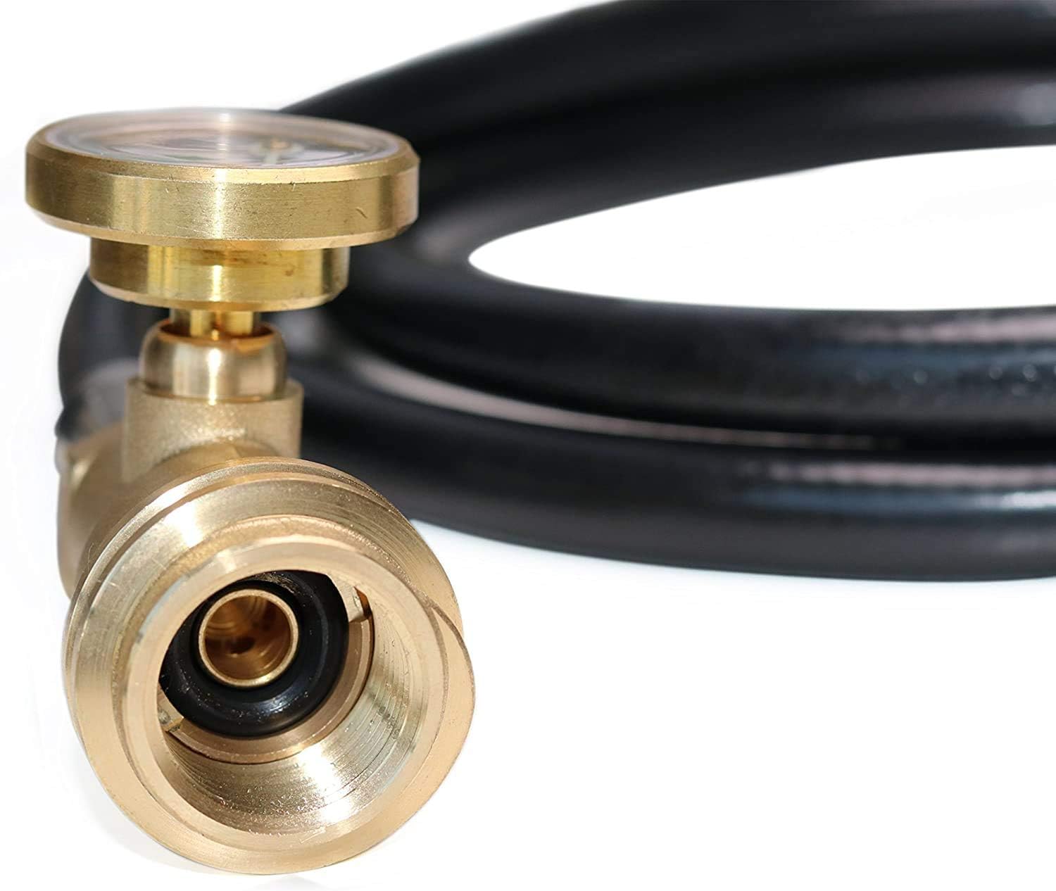 Propane Tank Hose Extension with Gauge