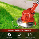 Electric Cordless Lawnmower Electric Rotary Lawn Mower, Close Edge Cutting, Rear Roller, Manual Height Adjust