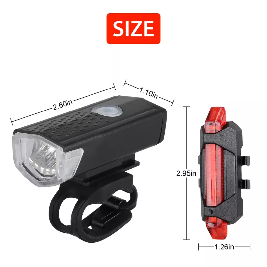 Waterproof Bike front torch & rear light