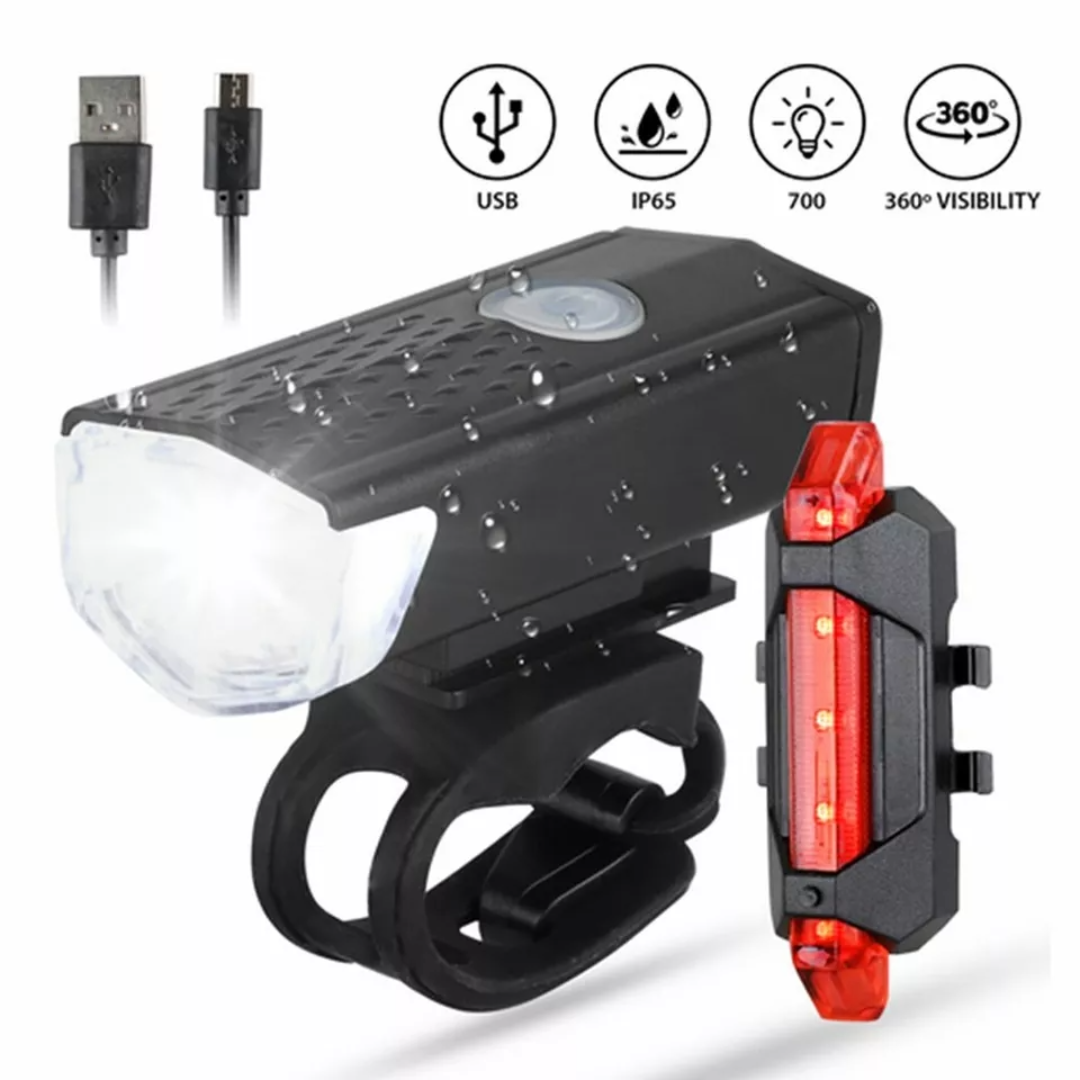 Waterproof Bike front torch & rear light