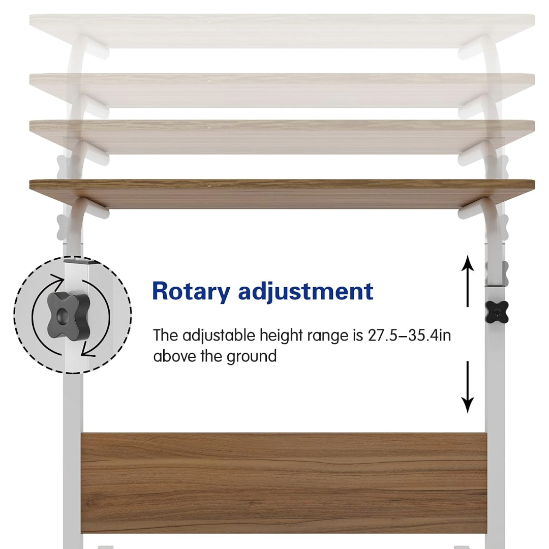 Portable Laptop Desk Adjustable Study Office Table (Walnut)