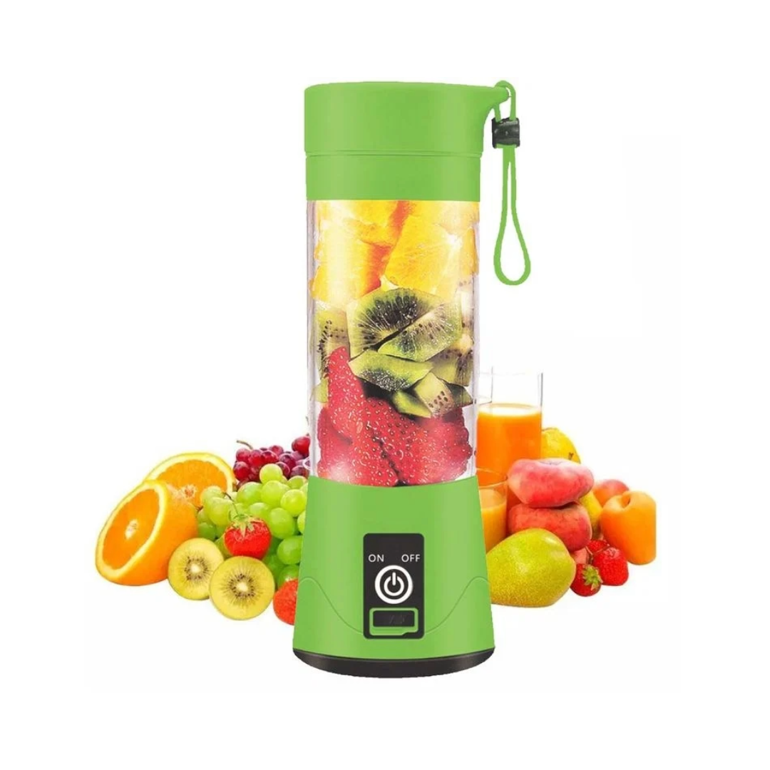 Portable Electric Juicer Bottle Blender Mixer with 6 Blades (Green)