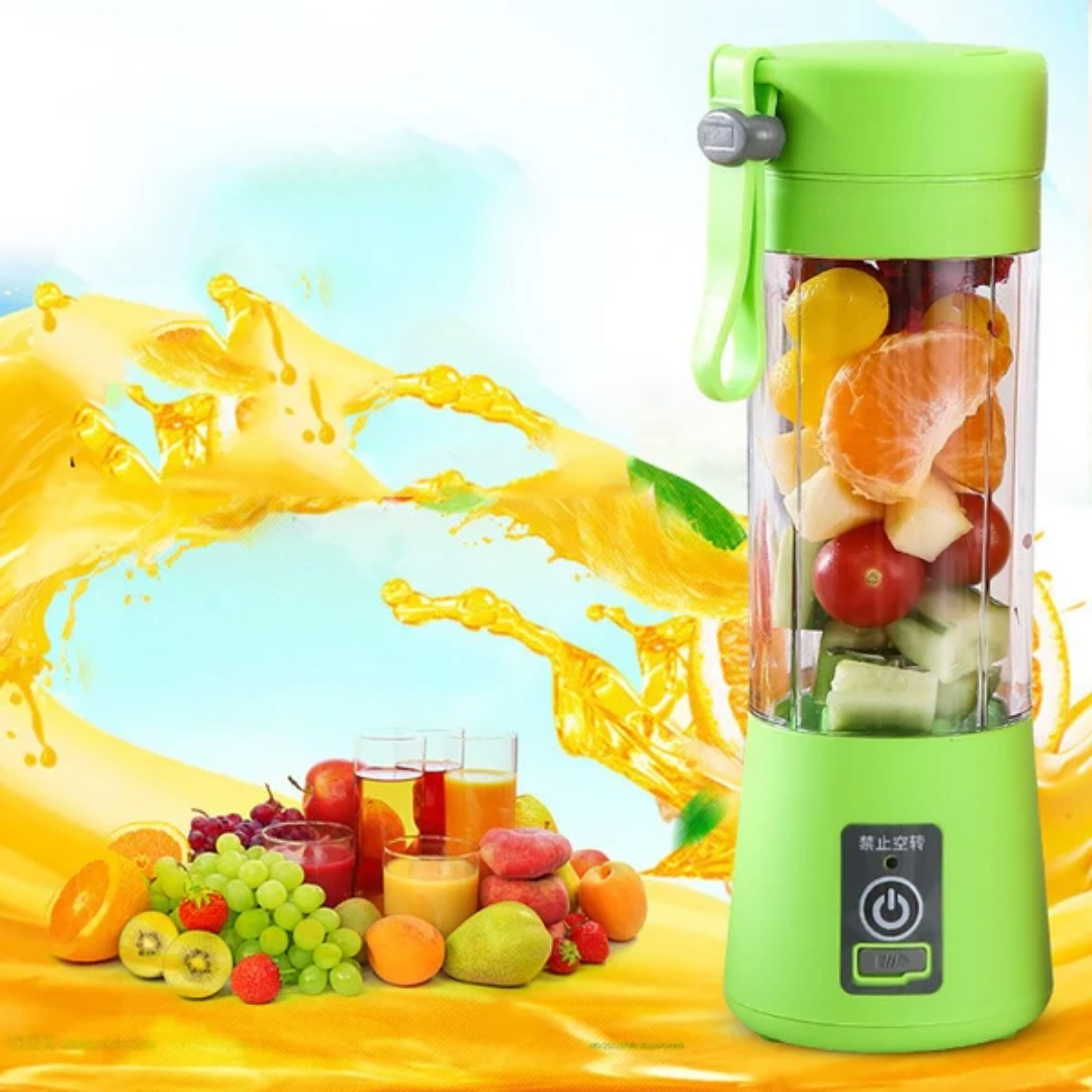 Portable Electric Juicer Bottle Blender Mixer with 6 Blades (Green)