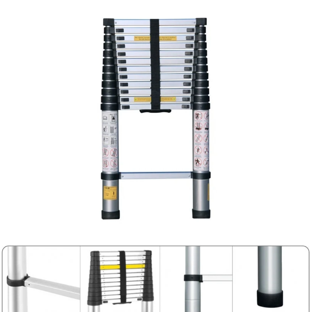 3.8m Telescopic Ladder Aluminium Extension Ladder