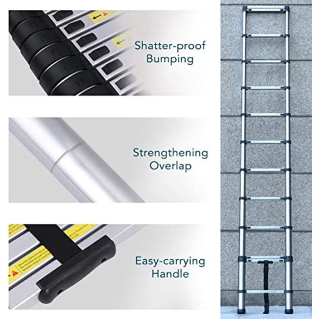 3.8m Telescopic Ladder Aluminium Extension Ladder