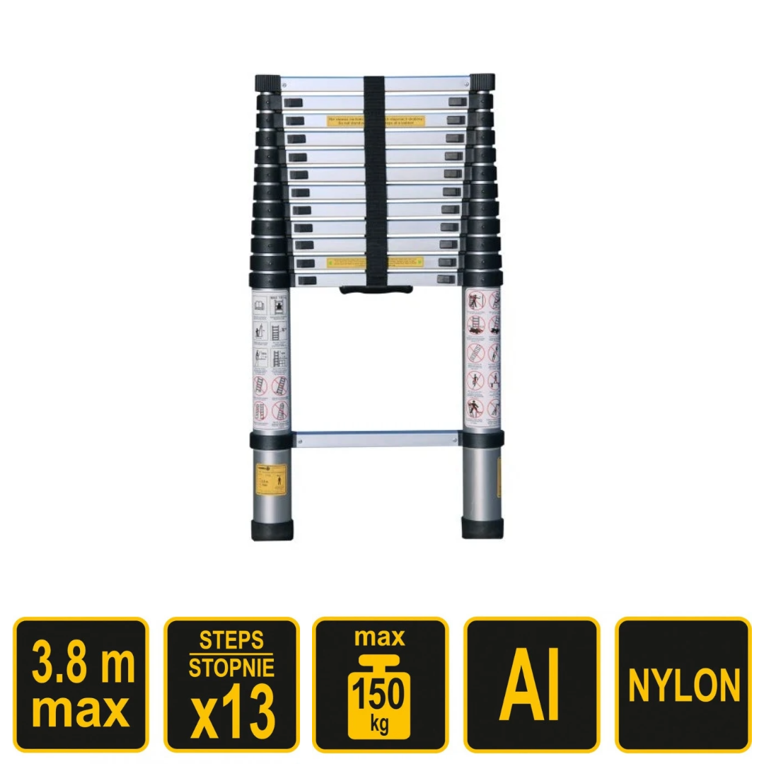 3.8m Telescopic Ladder Aluminium Extension Ladder