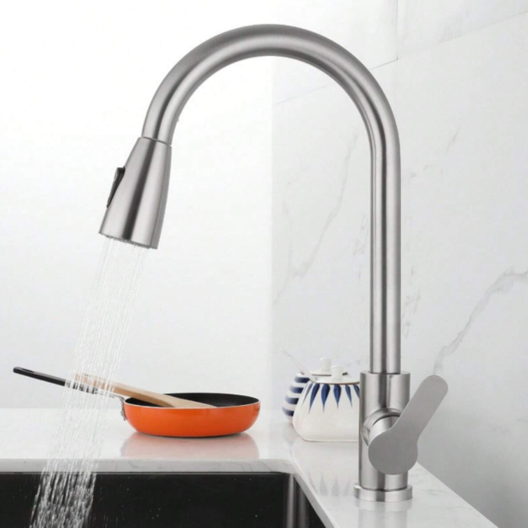 Kitchen Faucet Pull Out Kitchen Mixer Tap Faucet (Silver)