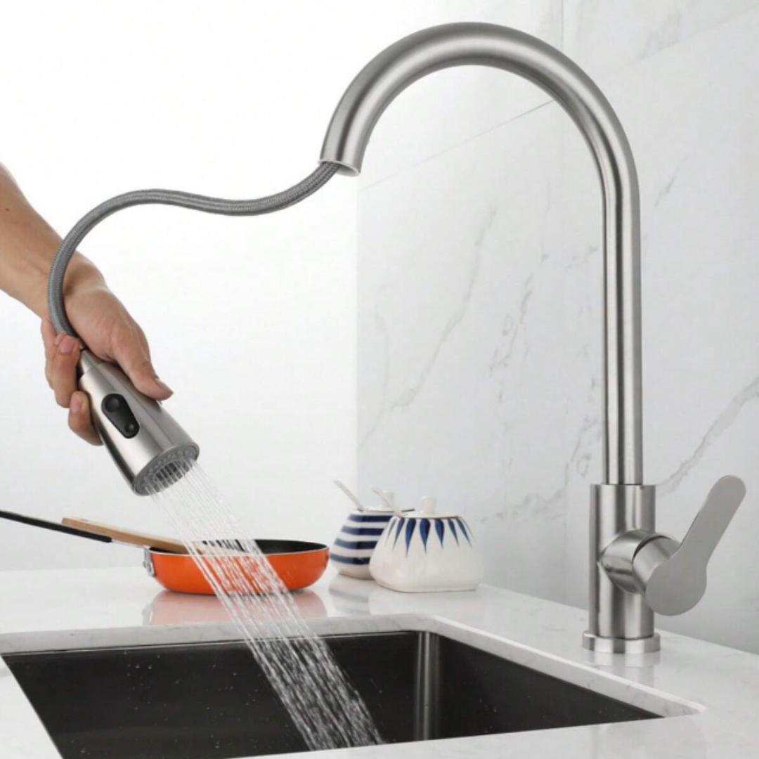 Kitchen Faucet Pull Out Kitchen Mixer Tap Faucet (Silver)