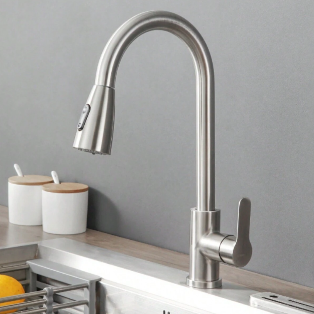 Kitchen Faucet Pull Out Kitchen Mixer Tap Faucet (Silver)