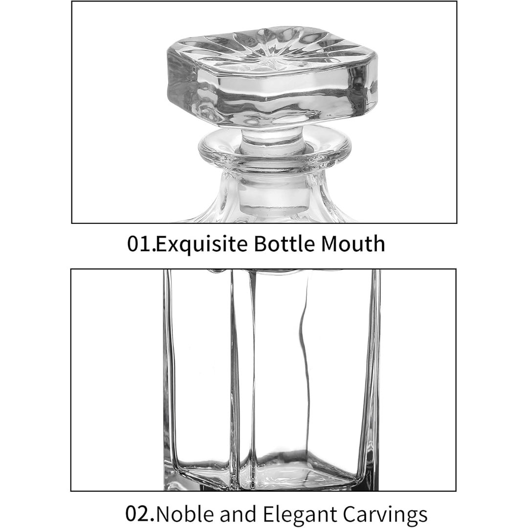 Whiskey Decanter With 6 Glasses