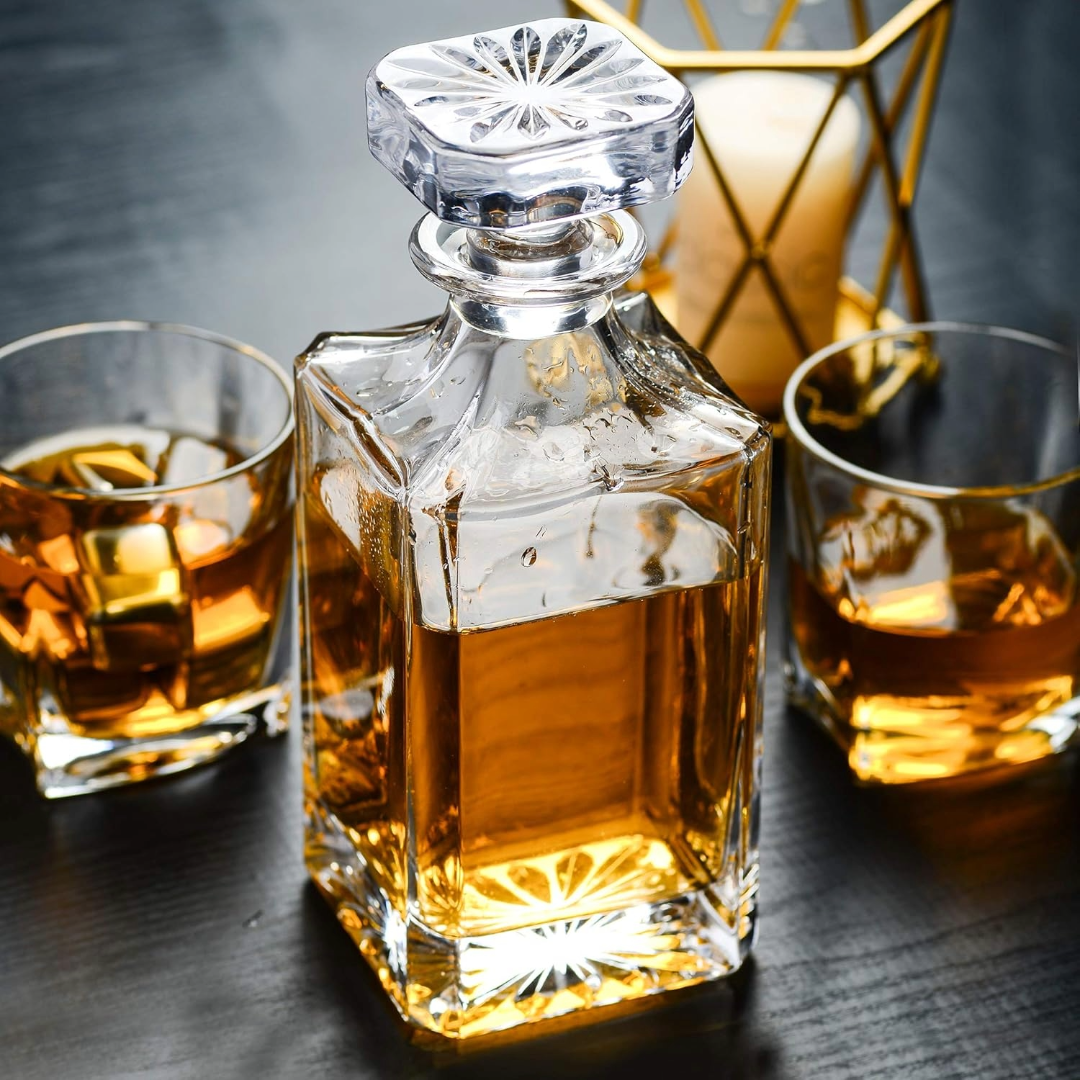 Whiskey Decanter With 6 Glasses
