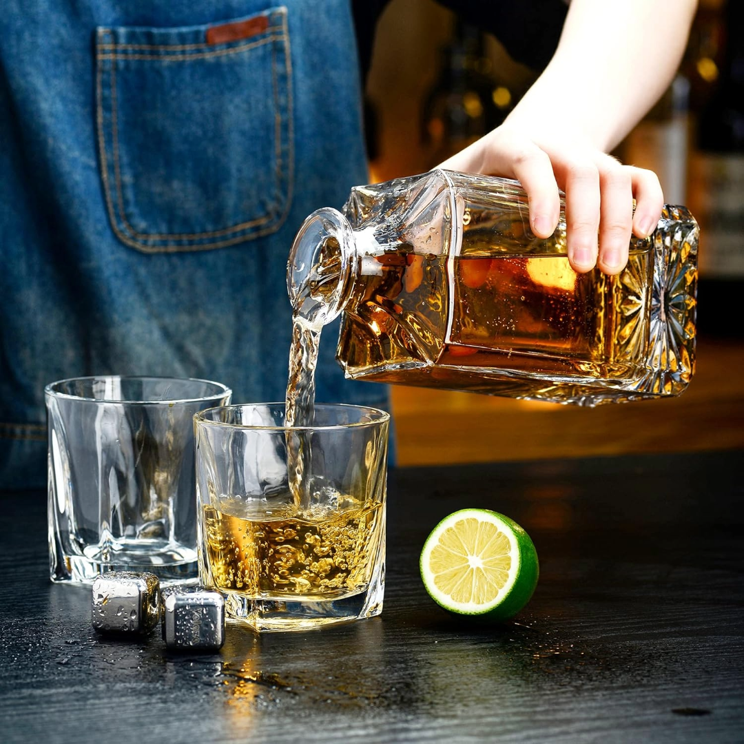 Whiskey Decanter With 6 Glasses