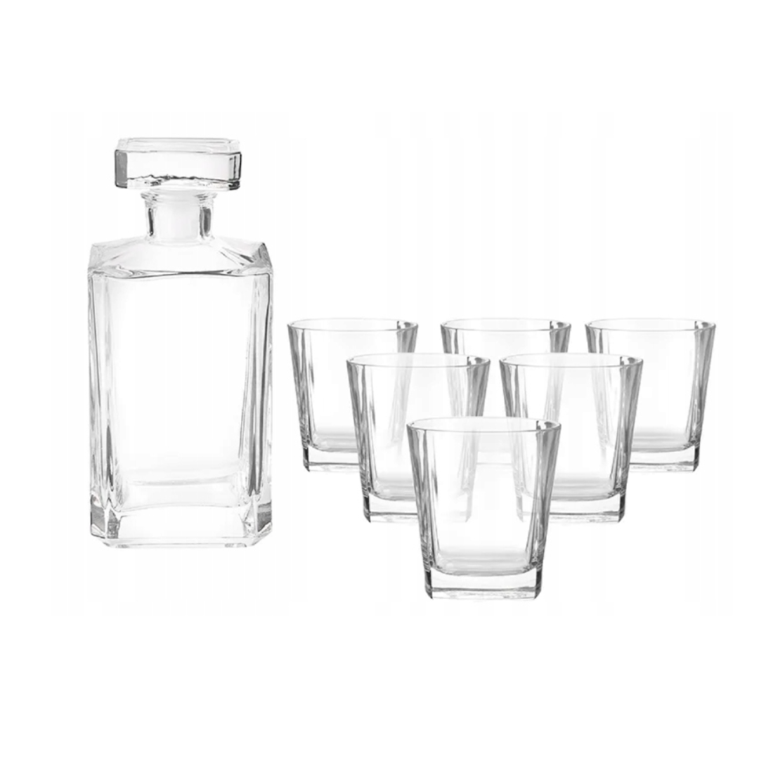 Whiskey Decanter With 6 Glasses