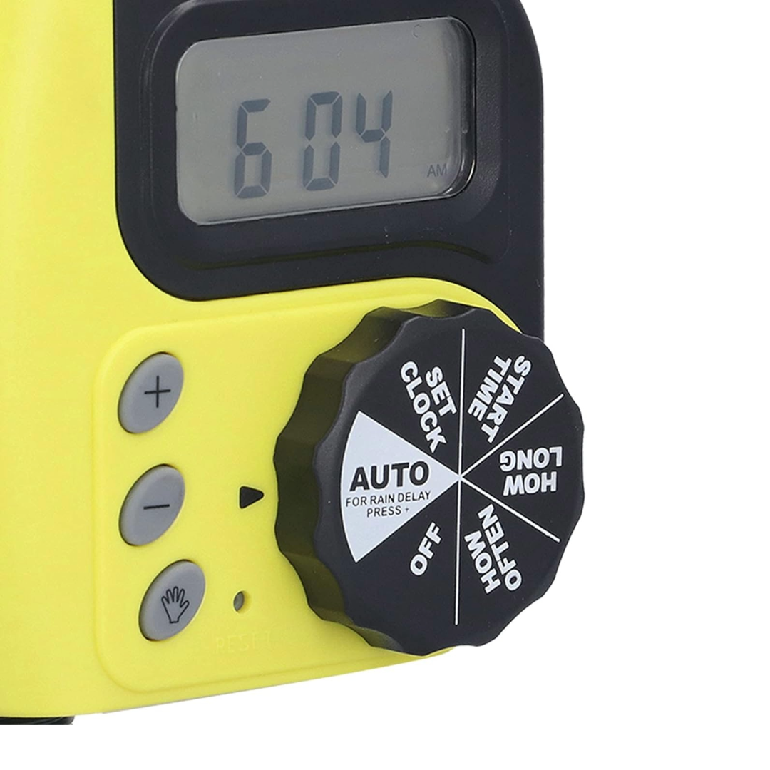 Digital Programmable Water Timer Garden Lawn (Yellow)