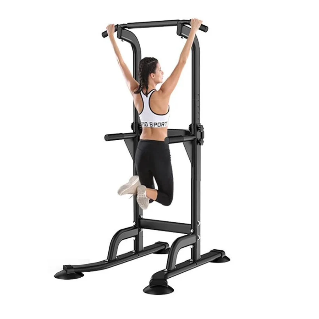 Sturdy and Adjustable Chin Up Pull Up Bar Station (Black)