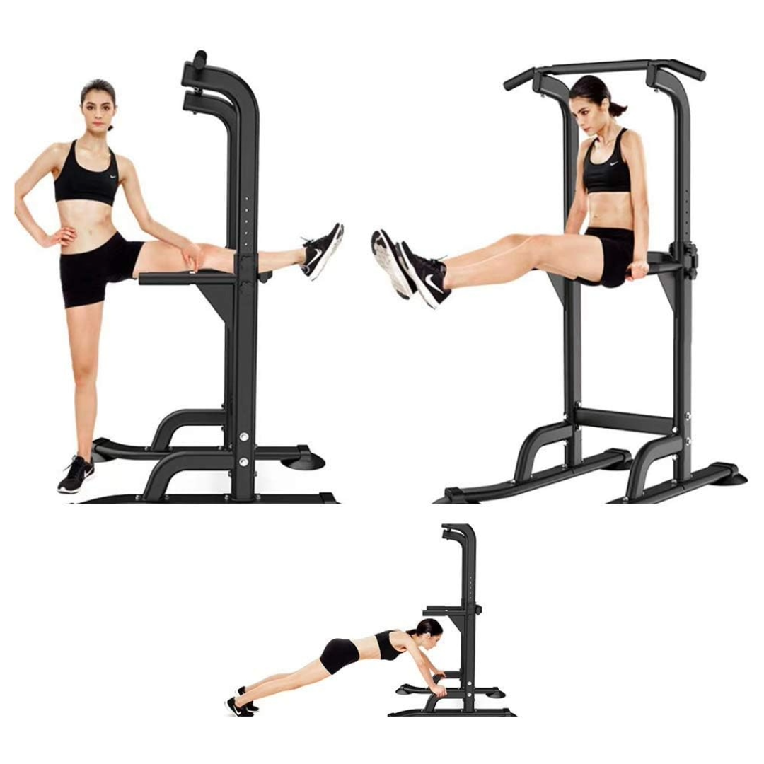 Sturdy and Adjustable Chin Up Pull Up Bar Station (Black)