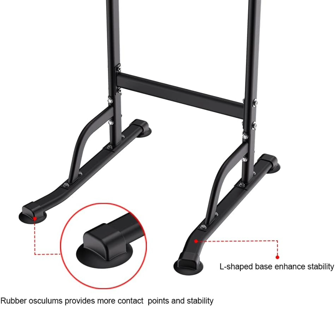 Sturdy and Adjustable Chin Up Pull Up Bar Station (Black)