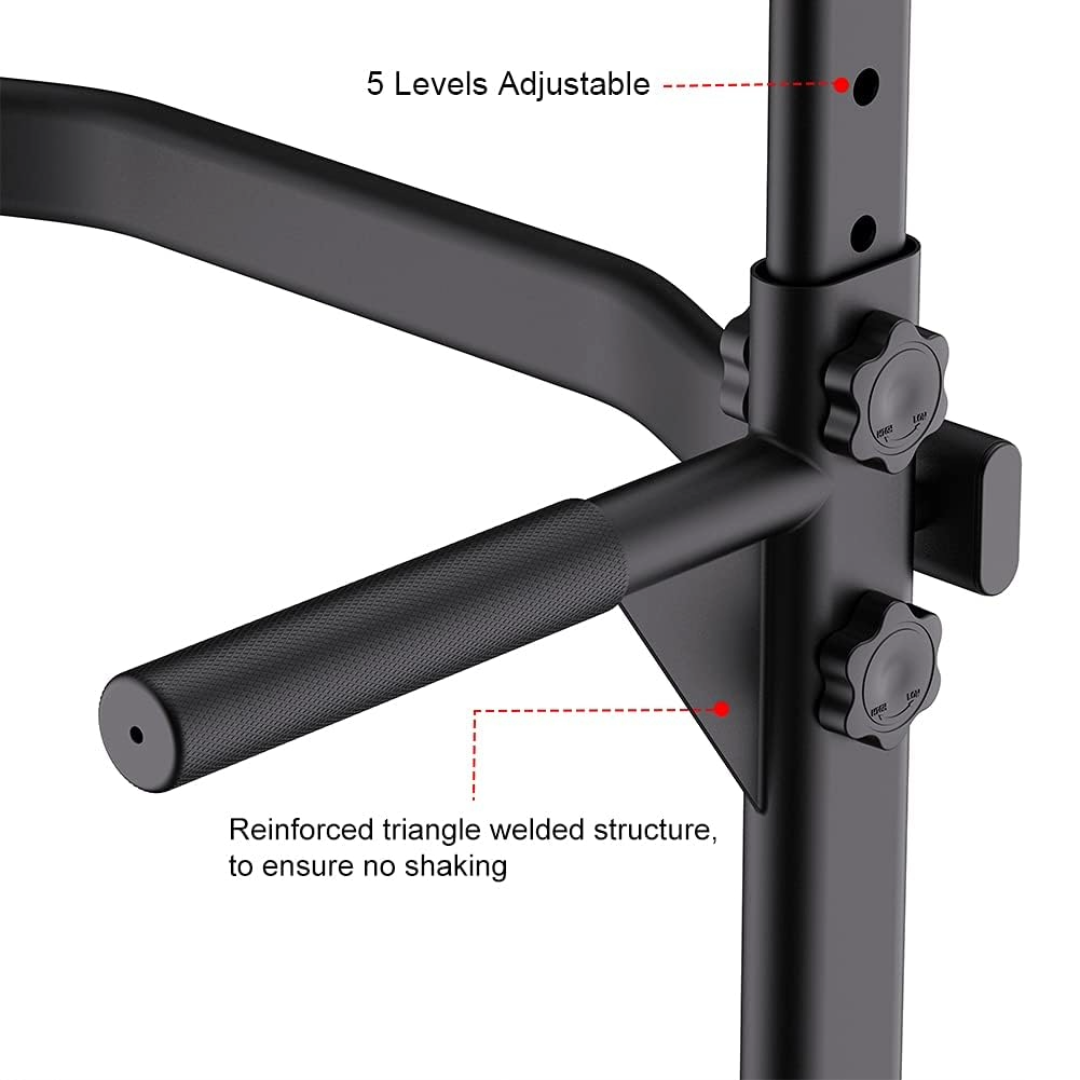 Sturdy and Adjustable Chin Up Pull Up Bar Station (Black)