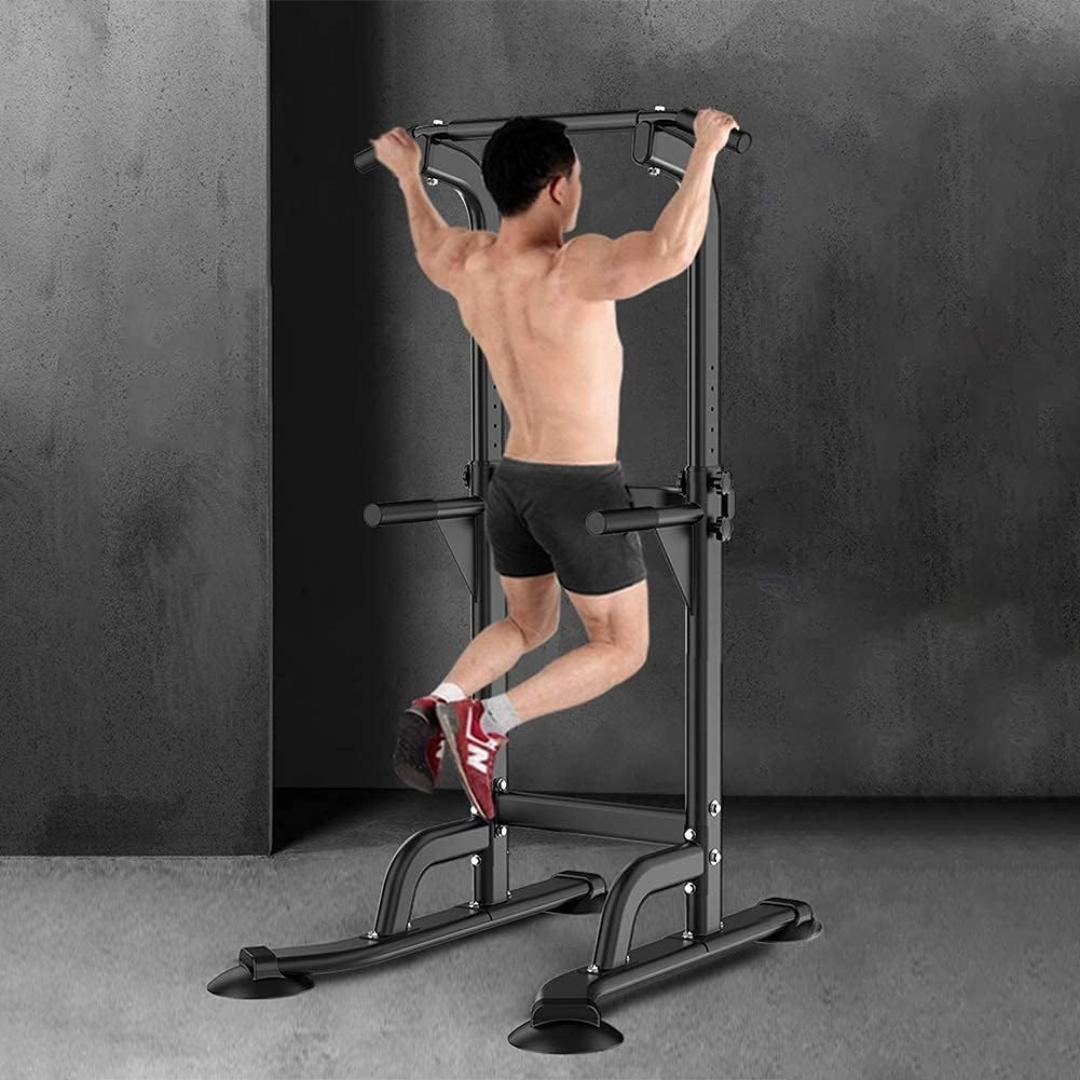 Sturdy and Adjustable Chin Up Pull Up Bar Station (Black)