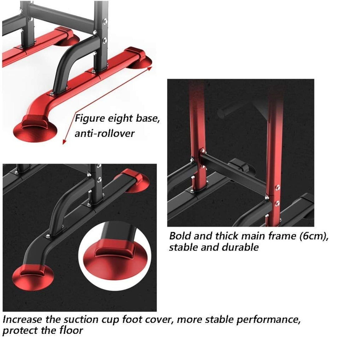 Sturdy and Adjustable Chin Up Pull Up Bar Station (Black)