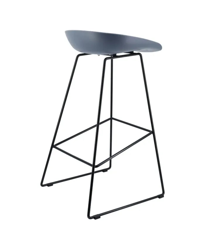 Modern Scandinavian Bar Stool Metal Leg BarStool (Grey)