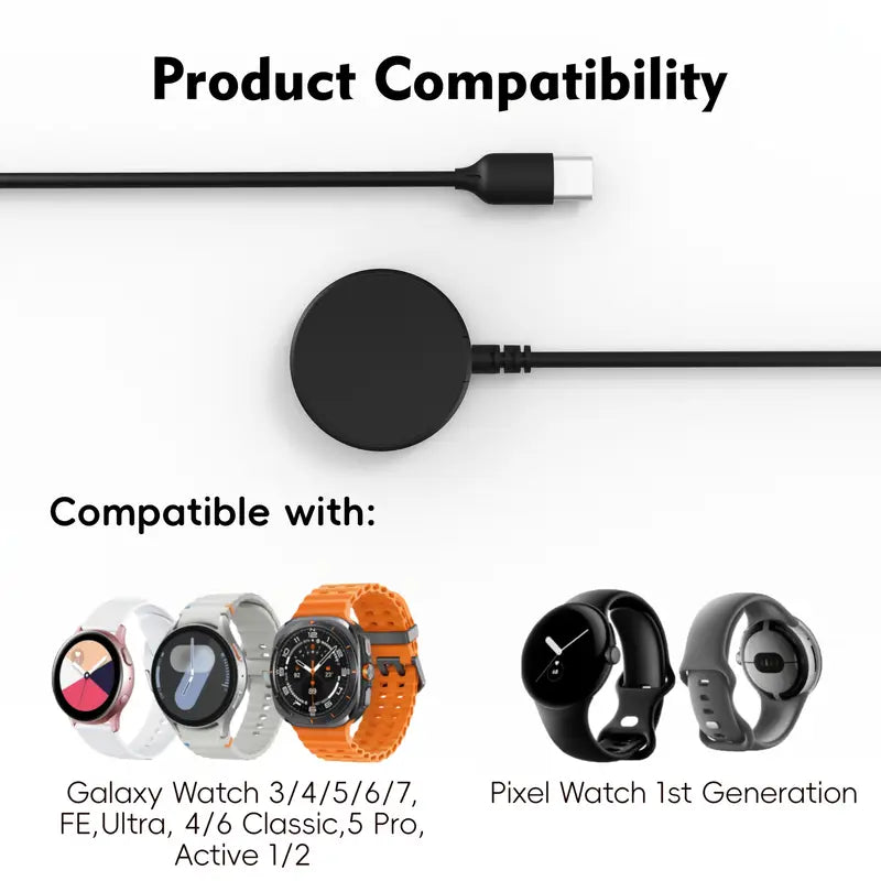 Samsung Watch Charger For Watch 3 4 5 6 7 Active 1 2 (USB)