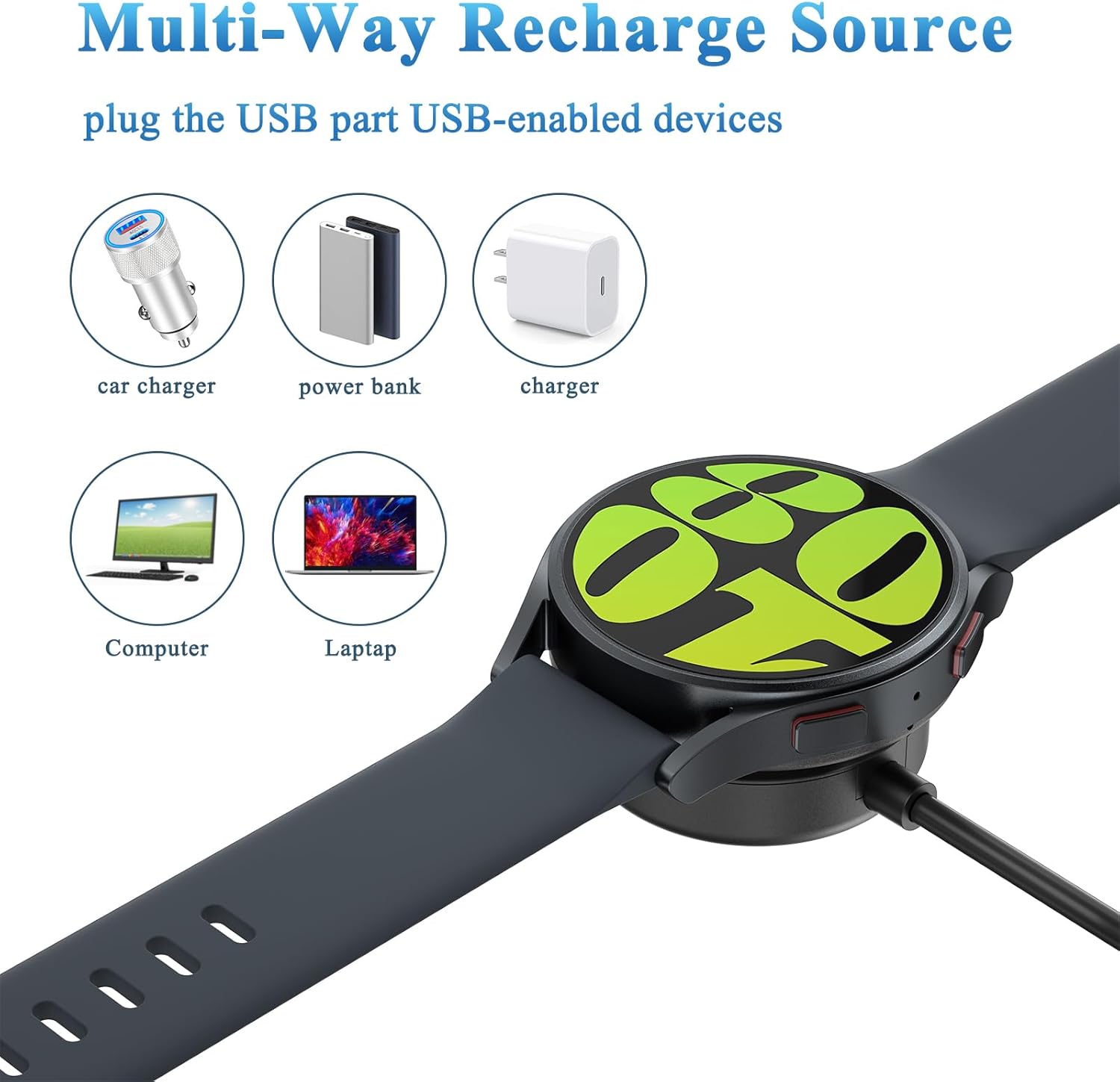 Samsung Watch Charger For Watch 3 4 5 6 7 Active 1 2 (Type-C)