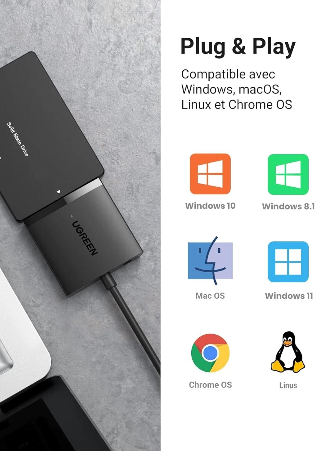 UGREEN USB 3.0 to SATA IDE Hard Drive Converter