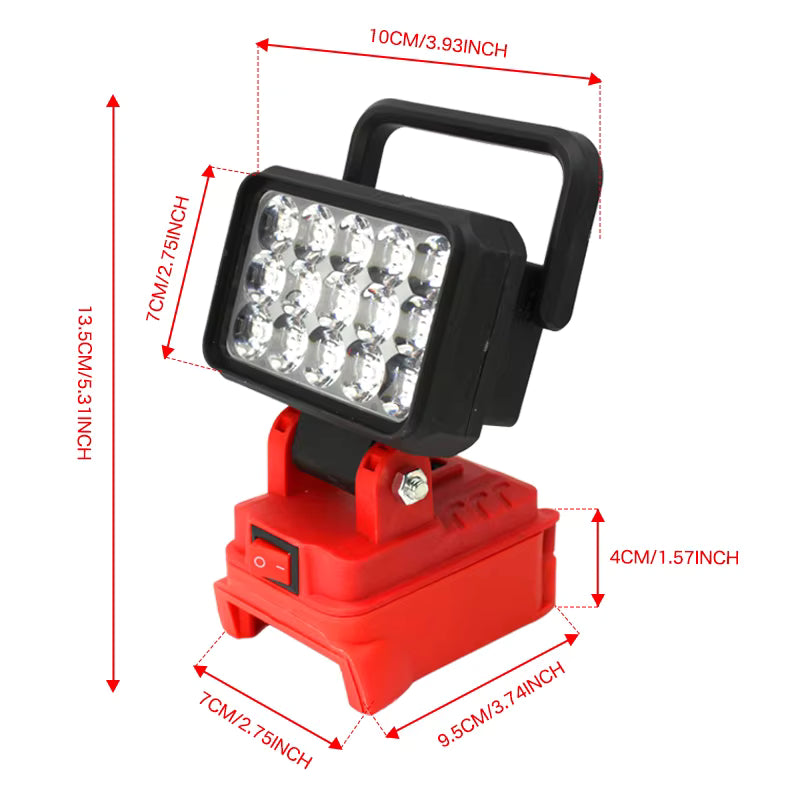 LED Work Light Torch fits Milwaukee 18V Battery