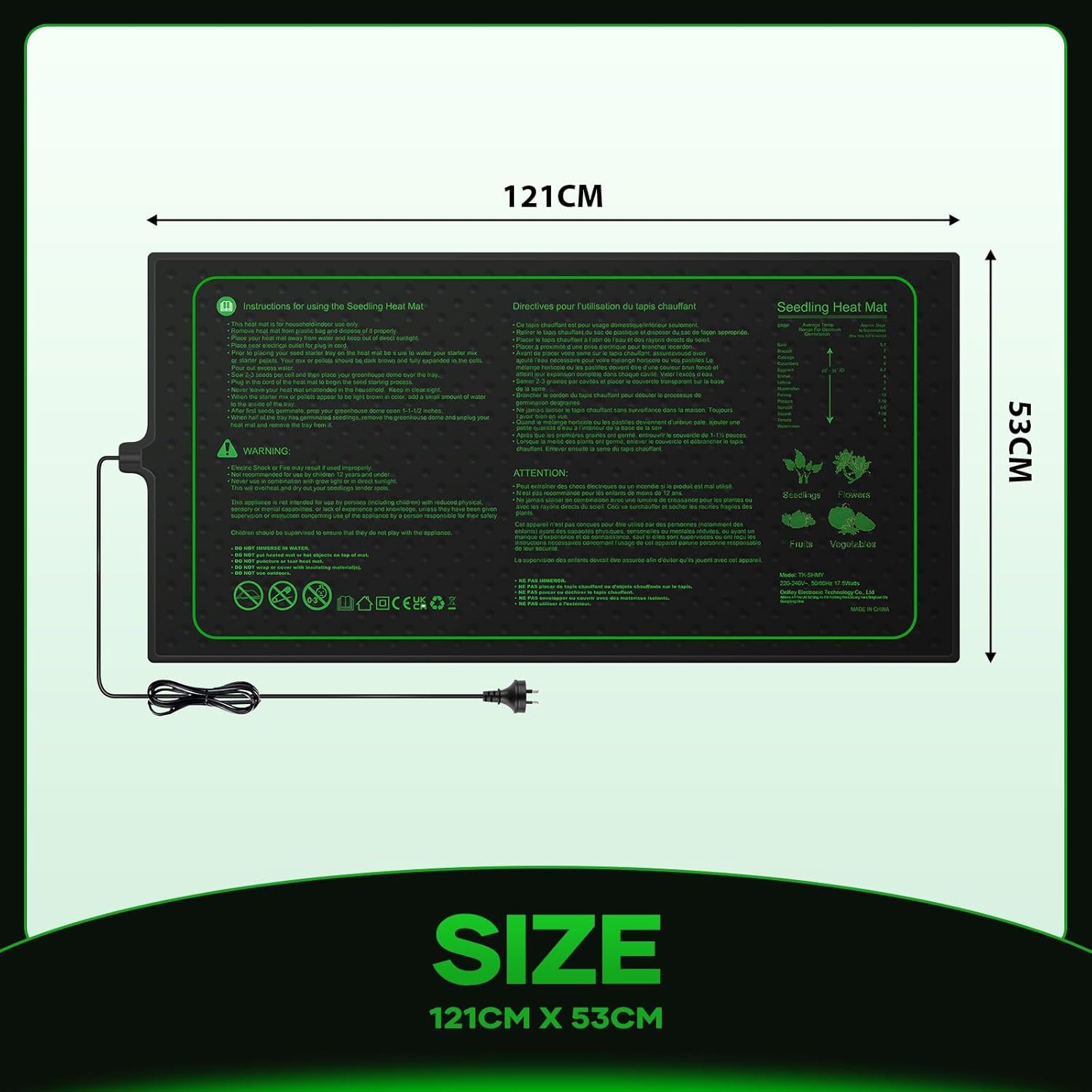 Seedling Heat Mat Plant Heated Pad