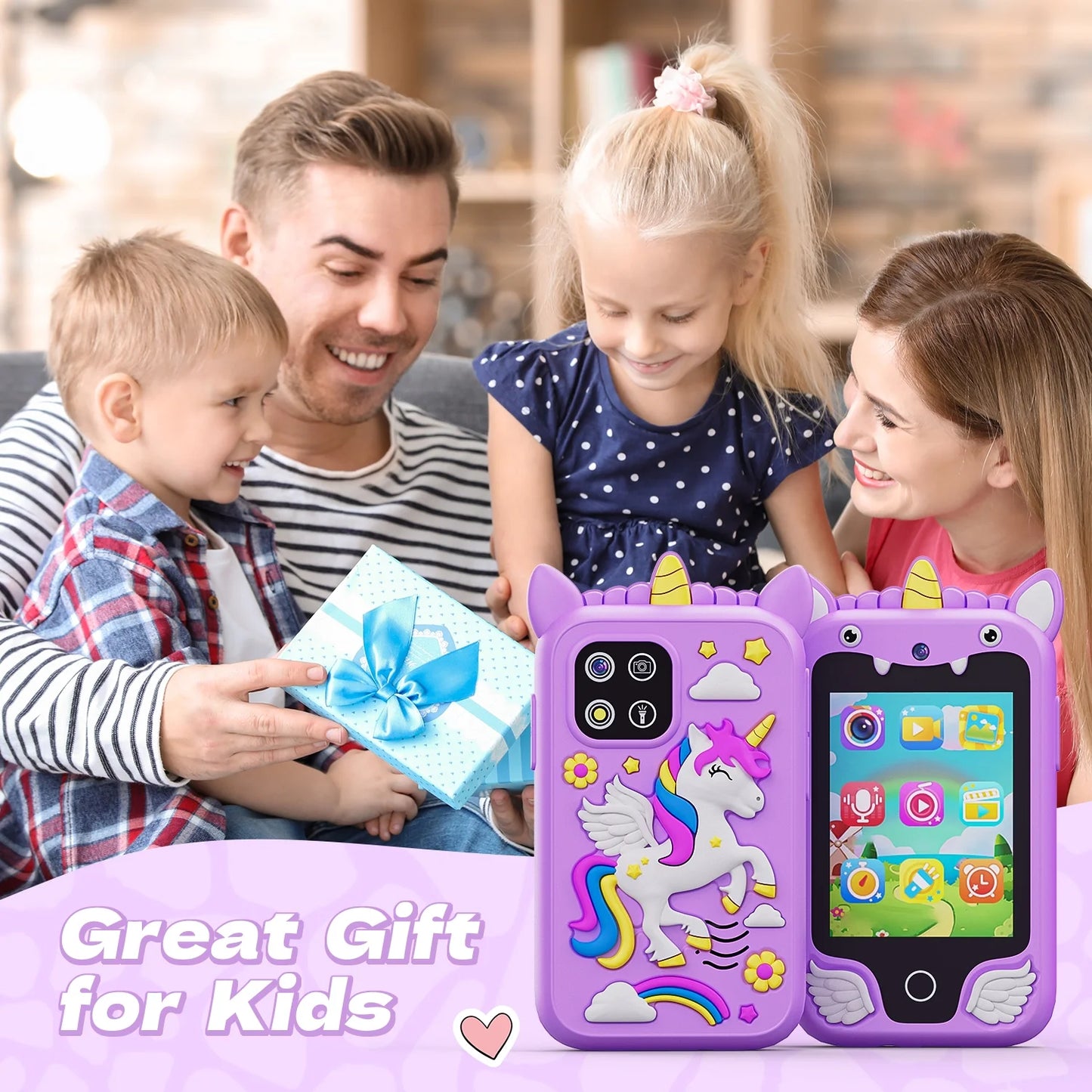 Smart Phone with 8GB Card & Holographic Pyramid 2.8"Touchscreen Learning Toy For Girl Boy