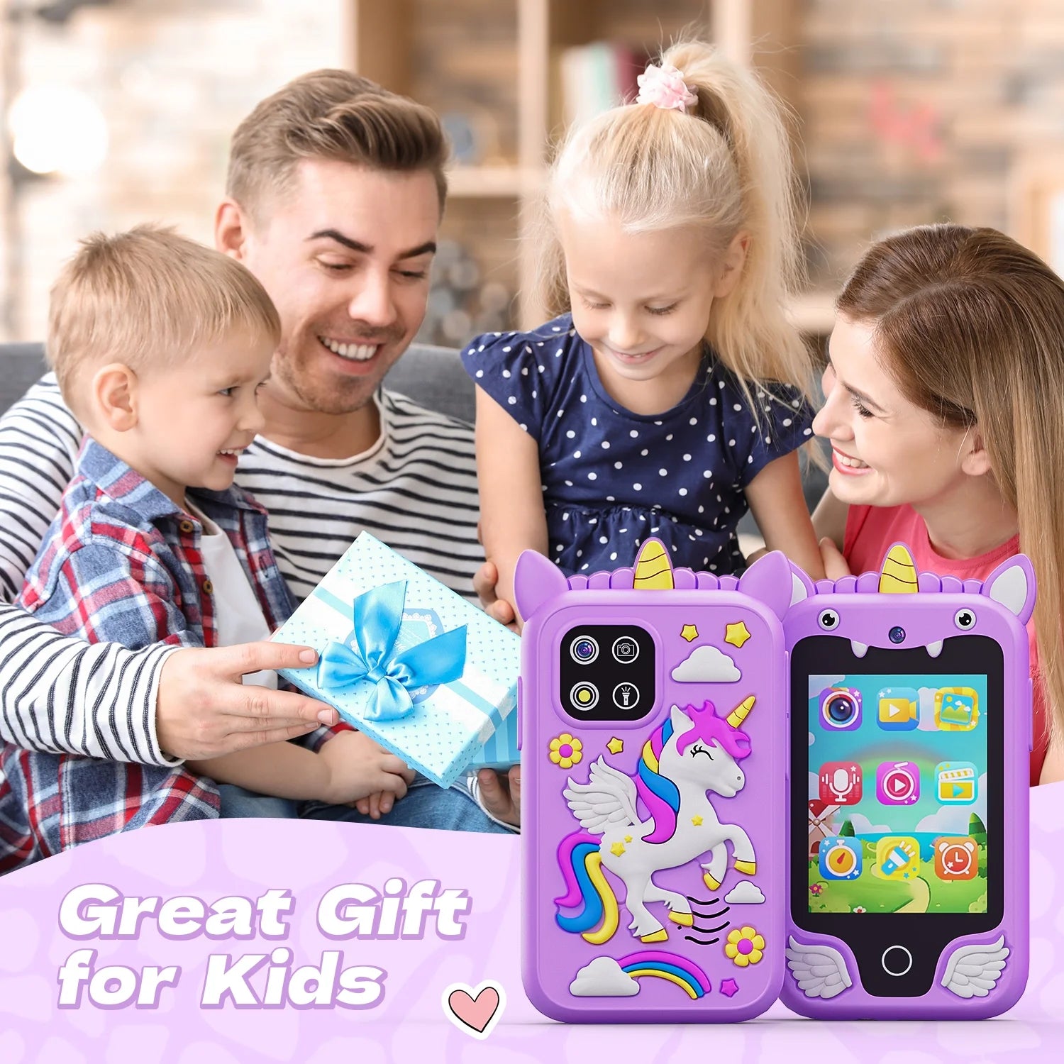 Smart Phone with 8GB Card & Holographic Pyramid 2.8"Touchscreen Learning Toy For Girl Boy
