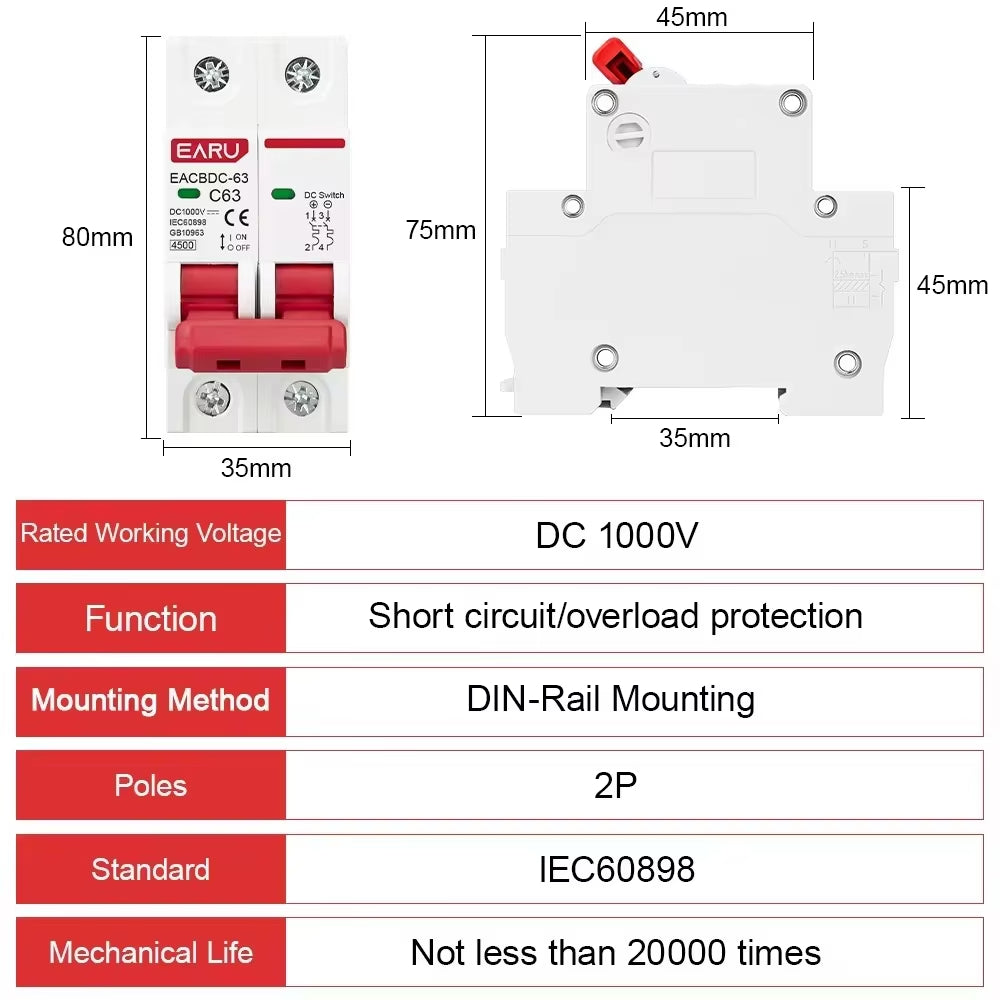 Solar DC Circuit Breaker 63A