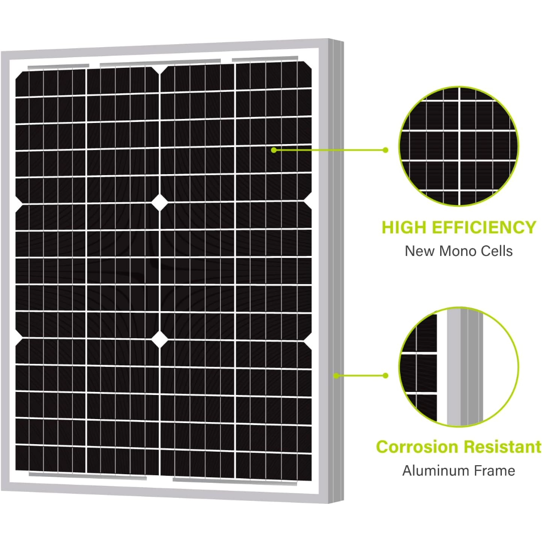 50W Solar Panel With Solar Charge Controller