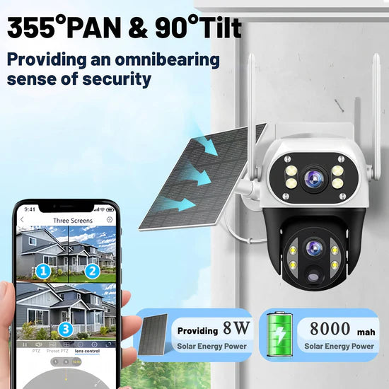 Solar power Security Camera PTZ WIFI 1080P