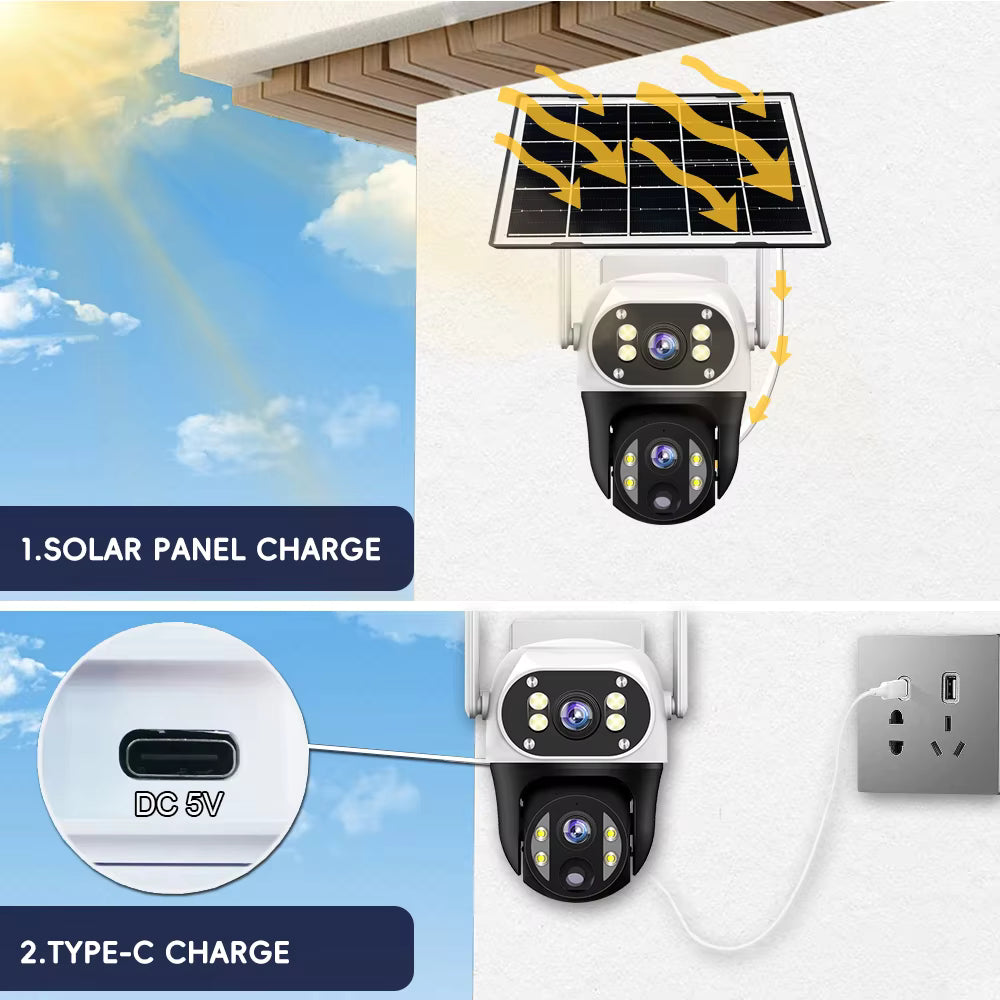 Solar power Security Camera PTZ WIFI 1080P