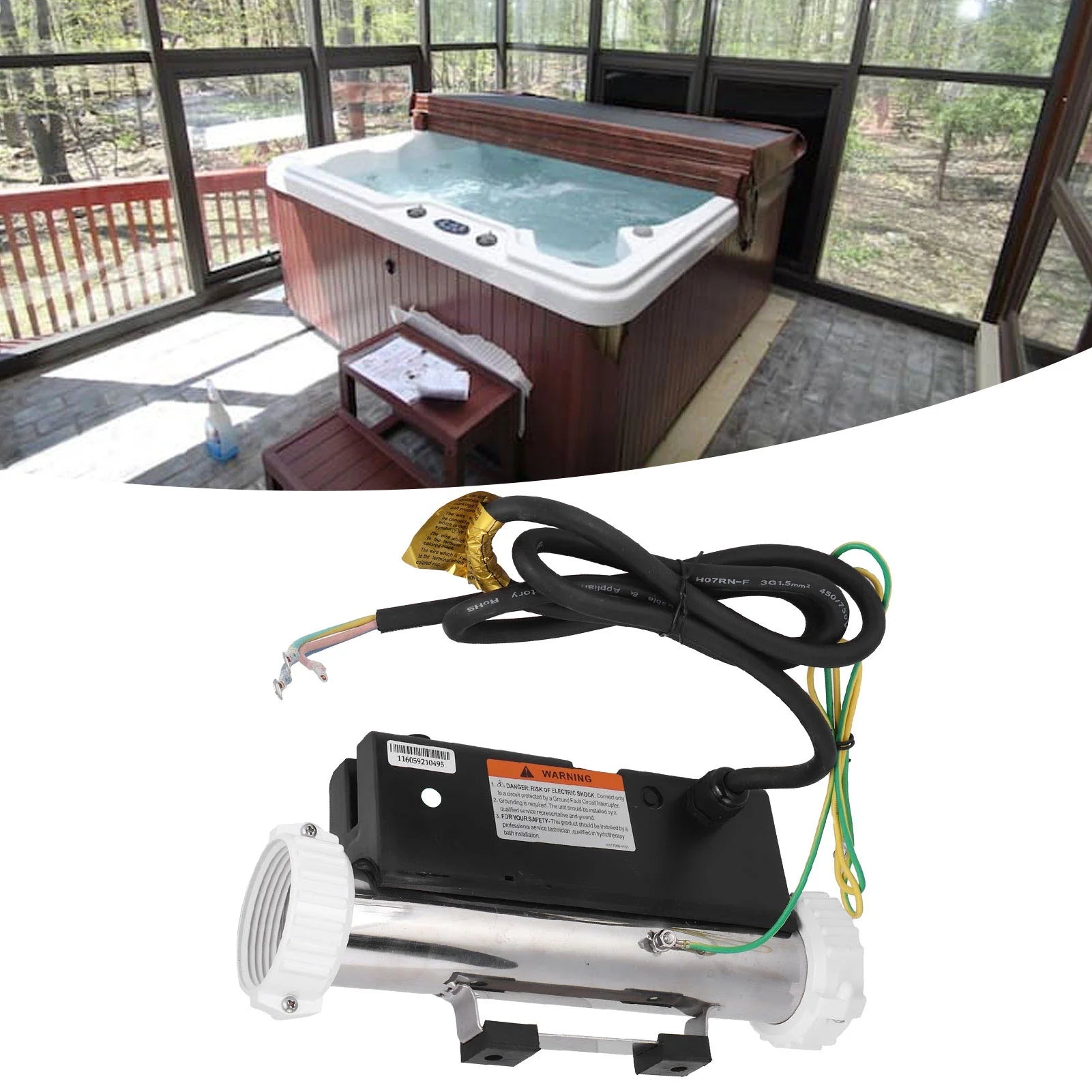 Spa Pool And Bathtub Inline Thermostat 1KW - H10-R1