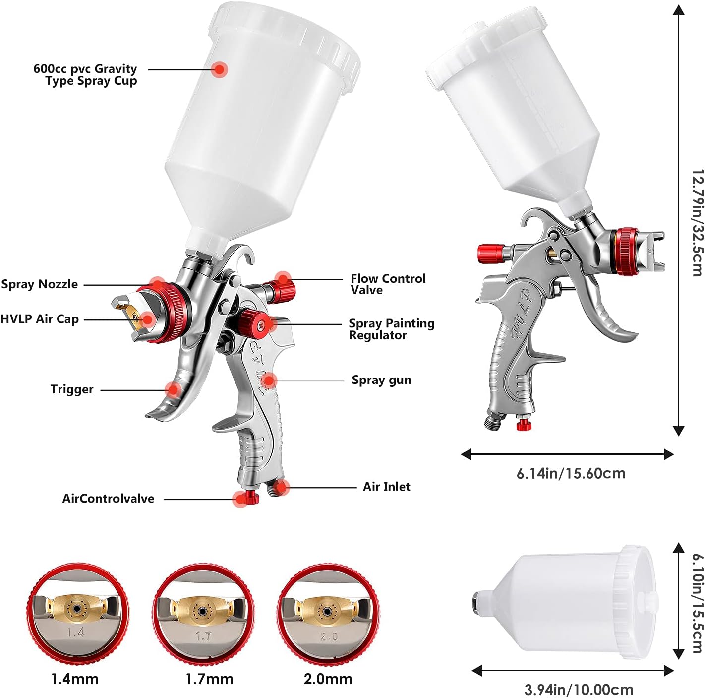 Spray Gun HVLP Paint Sprayer Air Spray Gun