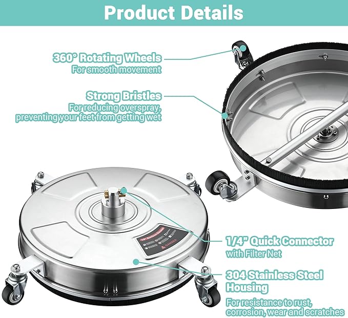 18" Pressure Washer Surface Cleaner