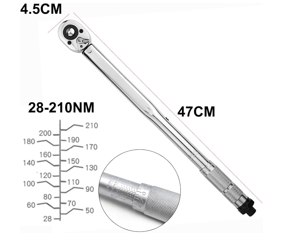 Torque Wrench 1/2" 28–210 Nm