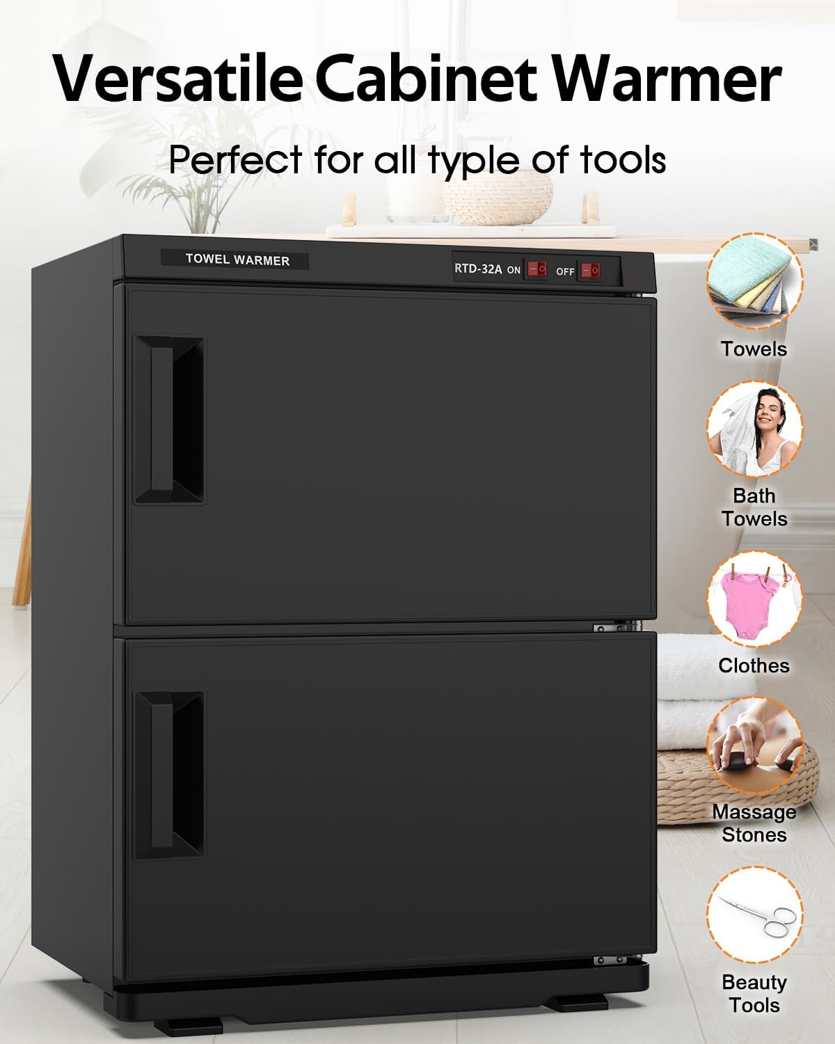 Towel Warmer Sterilizer Black 32L