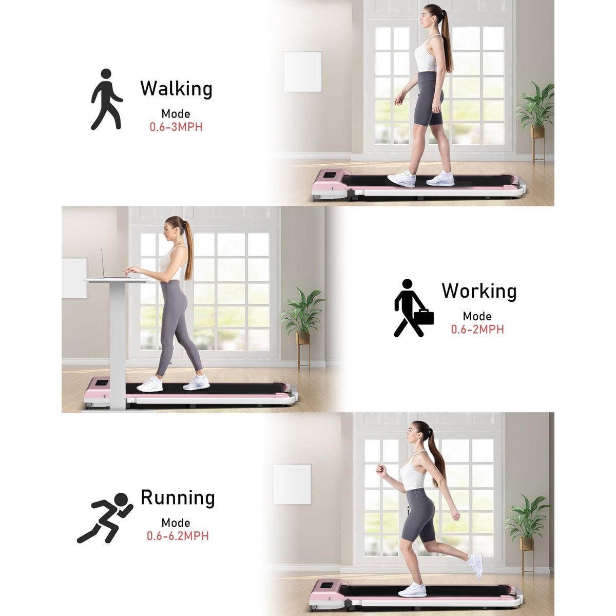 Foldable Walking Pad Treadmill Compact Flat