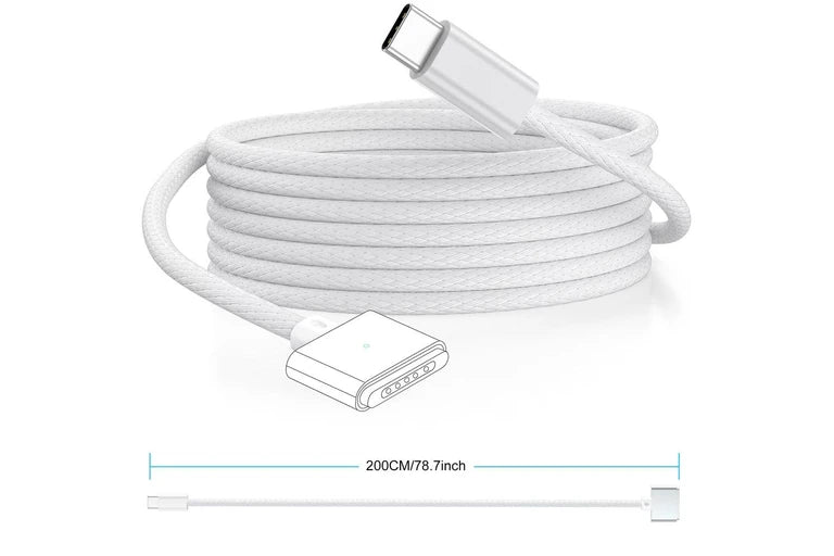 USB C to MagSafe 3 Nylon Charging Cable For MacBook Air / MacBook Pro Replacement