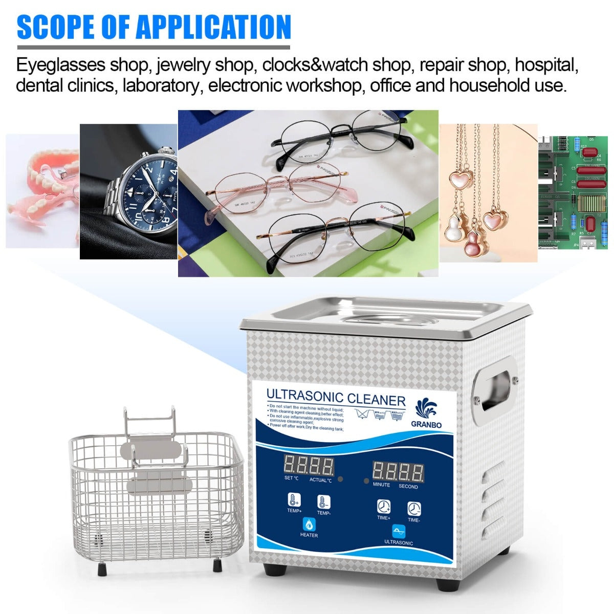 Ultrasonic Cleaner 1.3L Jewellery Cleaner