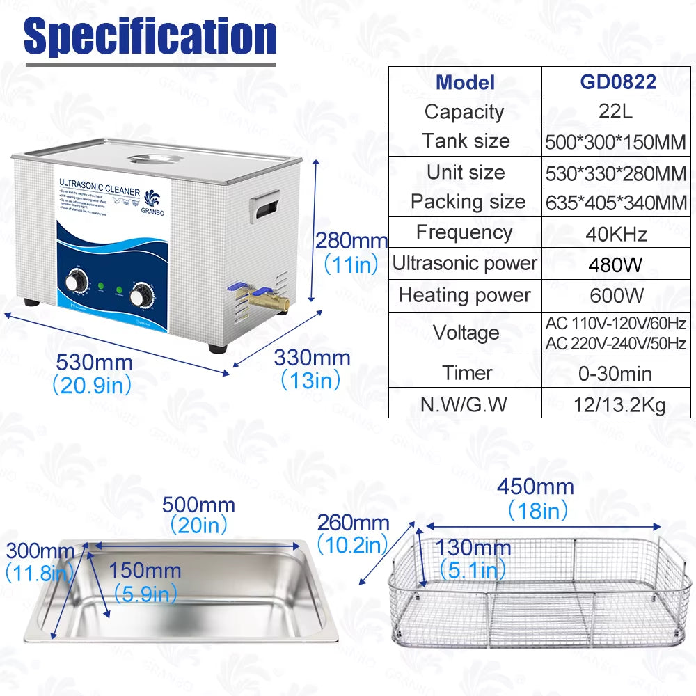 Ultrasonic Cleaner 22L