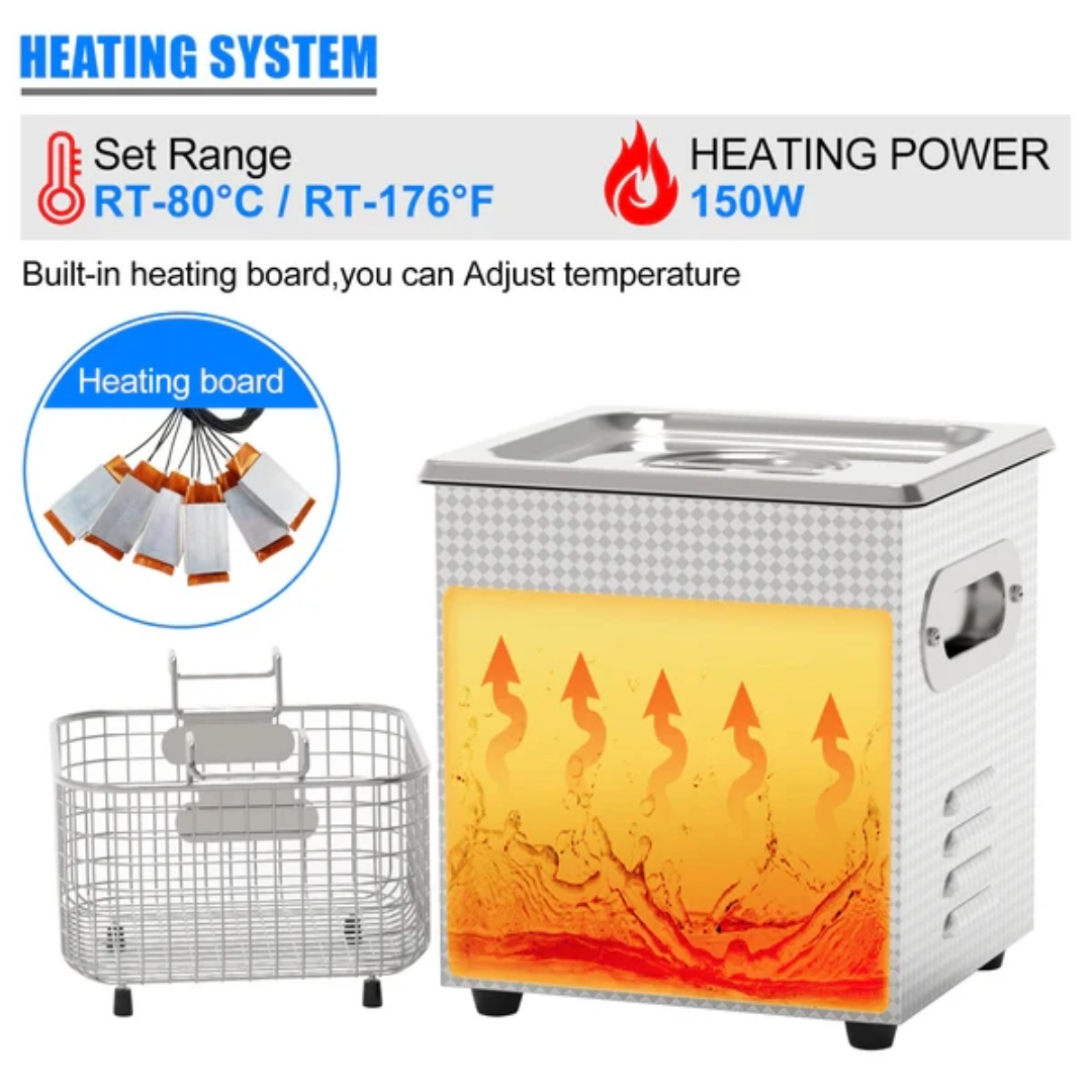 1.3L Ultrasonic Cleaner Jewelry Ultra Sonic Bath Degas Parts Cleaning