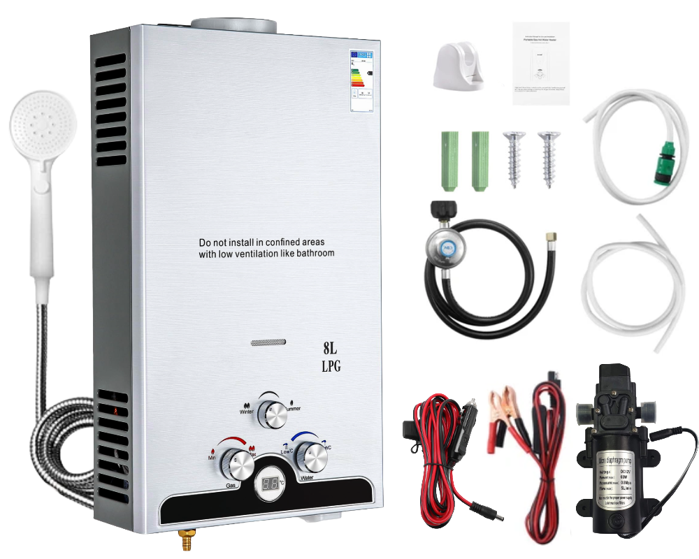 Gas Water Heating 8L + 12V Pump