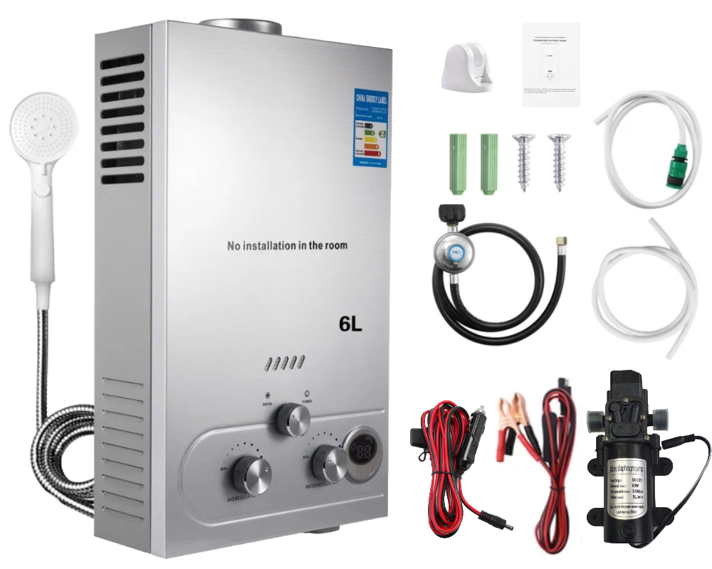 Gas Water Heating With 12V Pump 6L