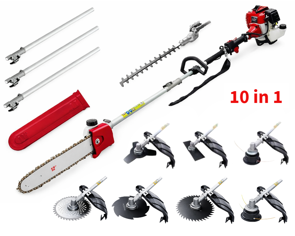High-Powered Brush Weed Cutter Saw Hedge Trimmer 10 in 1